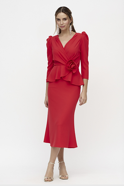 Vestido de madrina rojo Sharon